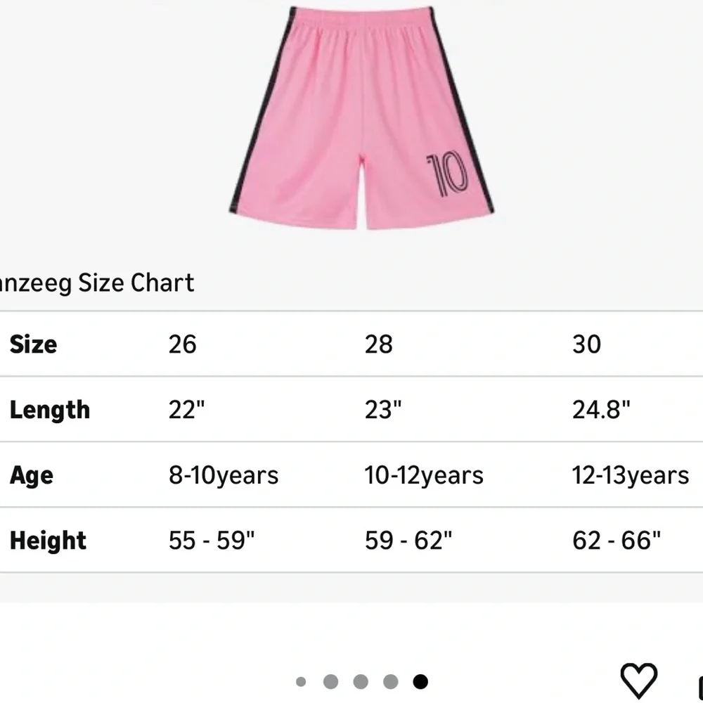 Pink Miami Soccer Jersey Set Size 12-13 yr